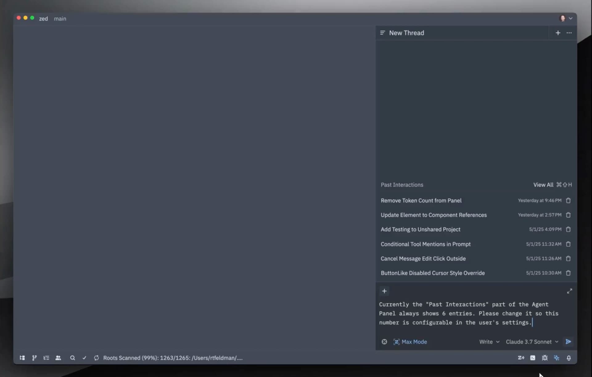 The UI for Zed, the text editor
