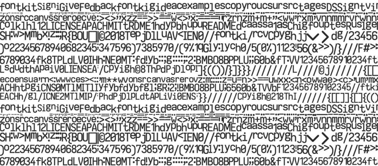A screenshot of a glyph atlas produced by Zed.
